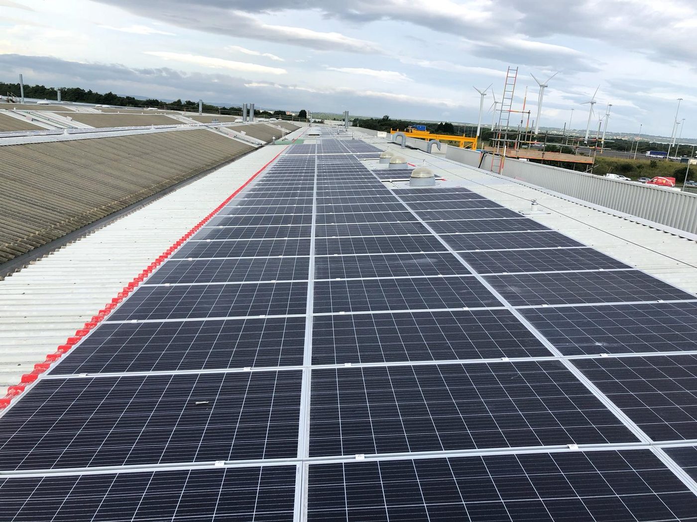 Rooftop solar installation at Grundfos UK